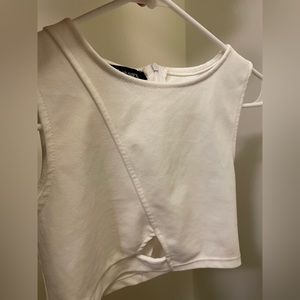 Blue sand white crop top